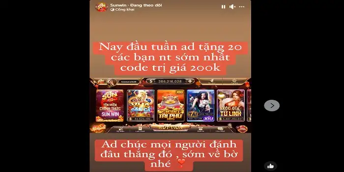 Làm nhiệm vụ nhận Code Suni Win